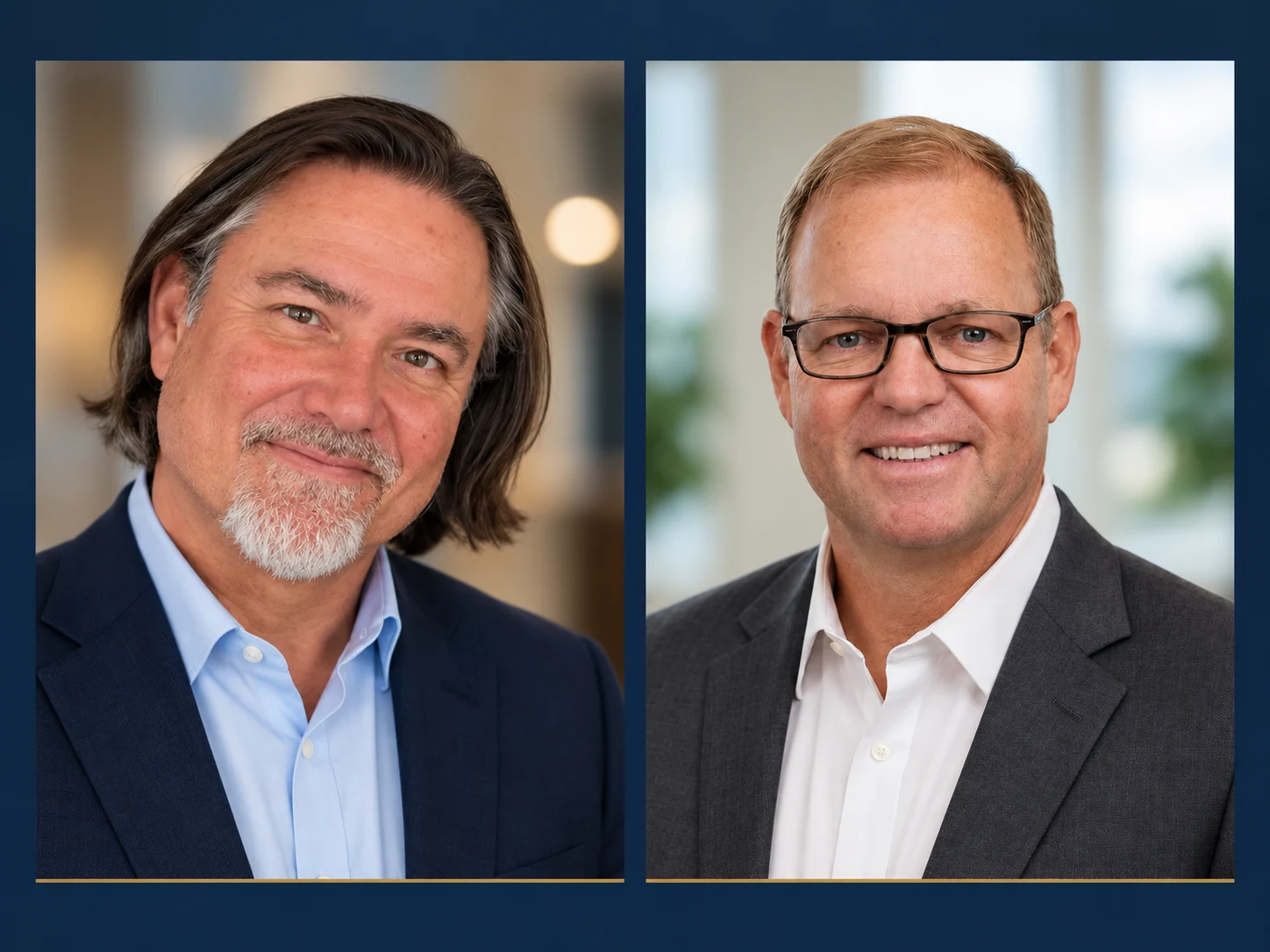 Portraits of MCA attorneys Anthony Rumore, left, and Steven R. Serra, right